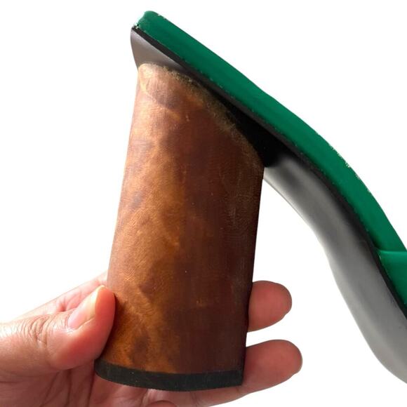 Mila Mila Women’s Leather Squared Toe Heels Green Made in Mexico MX 25.5 US 7.5 - Picture 7 of 7